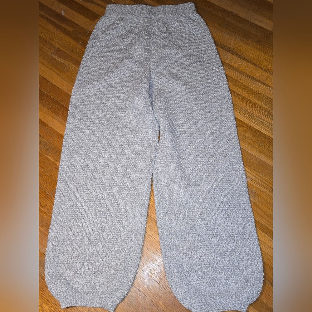 Sincerely Jules Pants Women's Grey Waffle Soft Knit Tapered Cozy Joggers NWT